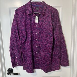 NWT Talbot’s Magenta Floral Cotton Shirt Size 2XP